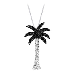 14K White Gold 1/10 Ct.Tw. Diamond Palm Tree Pendant - Larson Jewelers