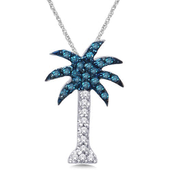 14K White Gold 1/10 Ct.Wt. Diamond Palm Tree Pendant - Larson Jewelers