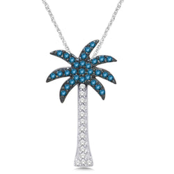 14K White Gold 1/4 Ct.Tw. Diamond Palm Tree Pendant - Larson Jewelers