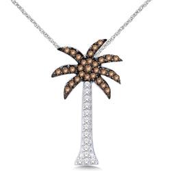 14K White Gold 1/5 Ct.Tw. Diamond Palm Tree Pendant - Larson Jewelers