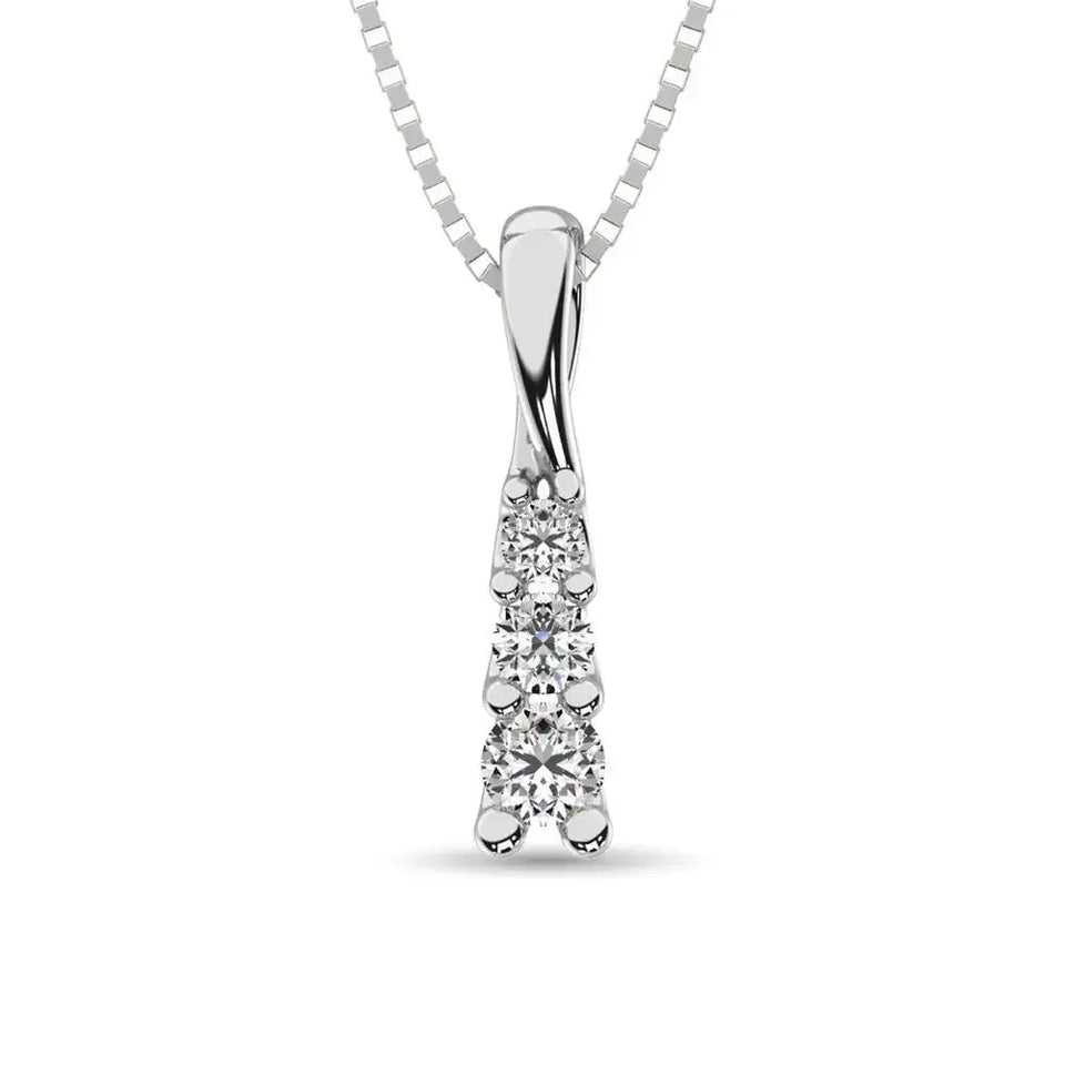10K White Gold 1/6 Ct.Tw. Diamond Fashion Pendant - Larson Jewelers