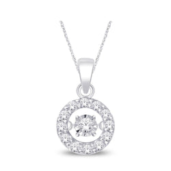 10K White Gold 1/10 Ct.Tw. Moving Diamond Fashion Pendant - Larson Jewelers
