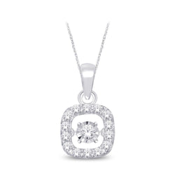 Sterling Silver 1/8 Ct.Tw. Moving Diamond Fashion Pendant - Larson Jewelers