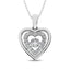 Sterling Silver 1/8 Ct.Tw. Moving Diamond Heart Pendant - Larson Jewelers