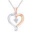 10K Two Tone Gold 1/20 Ct.Tw. Diamond Heart Pendant - Larson Jewelers