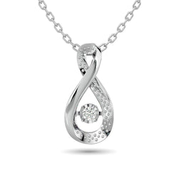Diamond Shimmering Pendant 1/50 ct tw Round-cut in Sterling Silver - Larson Jewelers