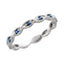 14K White Natural Blue Sapphire Anniversary Band