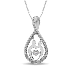 Sterling Silver 1/20 Ct.Tw. Diamond Mother And Child Pendant - Larson Jewelers
