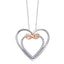 10K White Gold 1/10 Ctw Diamond Double Heart Pendant - Larson Jewelers