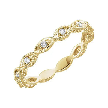 14K Yellow 1/8 CTW Natural Diamond Anniversary Band