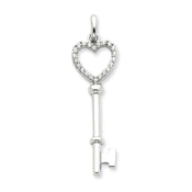 Sterling Silver Heart Key Pendant18" Necklace - Larson Jewelers