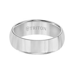 FARRELL Domed Comfort Fit Tungsten Carbide Wedding Band with Polished Finish by Triton Rings - 7 mm - Larson Jewelers