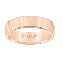 WHITNEY Domed Rose Tungsten Carbide Comfort Fit Band with Bright Polish by Triton Rings - 6mm - Larson Jewelers