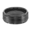 FRASIER Step Edge Black Tungsten Carbide Comfort Fit Ring with Raised Brushed Center and Polished Offset Grooves by Triton Rings - 9 mm - Larson Jewelers