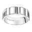 MORGAN Flat Bright Polished White Tungsten Carbide Comfort Fit Wedding Band with Vertical V cuts by Triton Rings - 7 mm - Larson Jewelers