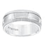 White Tungsten Satin Finished Coin Edge Wedding Band with Grooved Brick Style Center by Triton Rings - 8mm - Larson Jewelers