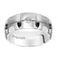 SPENCER Domed White Tungsten Carbide Wedding Band with Matrix Pattern Center and Solitaire Diamond Setting by Triton Rings - 9 mm - Larson Jewelers