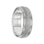 OPULENCE 14k White Gold Wedding Band Engraved Milgrain Center Design with Rolled Edges by Artcarved - 7mm - Larson Jewelers
