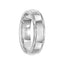 HARRISON 14k White Gold Wedding Band Domed High Polished Center with Rolled Edges by Artcarved - 6 mm - Larson Jewelers