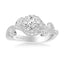 Thalia Contemporary Round Halo Floral Diamond Engagement Ring in Platinum