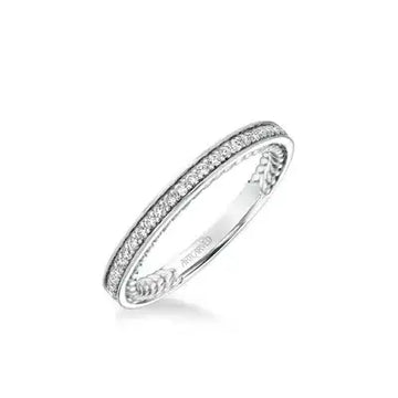 Keira Contemporary Diamond And Rope Wedding Band in Platinum - Larson Jewelers
