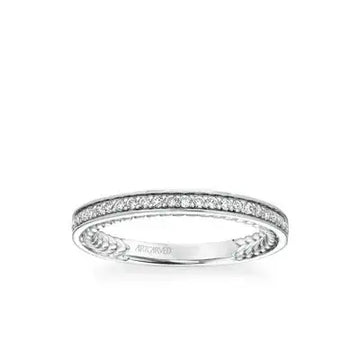 Keira Contemporary Diamond And Rope Wedding Band in Platinum - Larson Jewelers