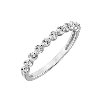 2.2mm Lab Grown White Sapphire Wedding Band in 10k White Gold - Larson Jewelers