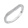 Angel Vintage Diamond And Milgrain Engraved Wedding Band in 18k White Gold