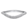 Angel Vintage Diamond And Milgrain Engraved Wedding Band in 18k White Gold