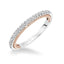 Ilena Contemporary Diamond And Rope Wedding Band in 14K White Gold with Rose Inside