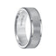 PAUL Flat Tungsten Carbide Round Edge Comfort Fit Band with Satin Center Finish by Triton Rings - 7mm - Larson Jewelers