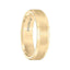 Yellow gold-tone tungsten carbide wedding band with satin center and polished beveled edges, 6mm, branded TRITON