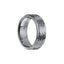 COLE Raised Hammer Textured Finish Tungsten Ring with Polished Step Edges by Triton Rings - 8mm - Larson Jewelers