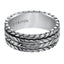 ELLIS Flat Sterling Silver Comfort Fit Wedding Band with Multi-Rope Pattern and Black Oxidation Finish by Triton Rings - 9 mm - Larson Jewelers