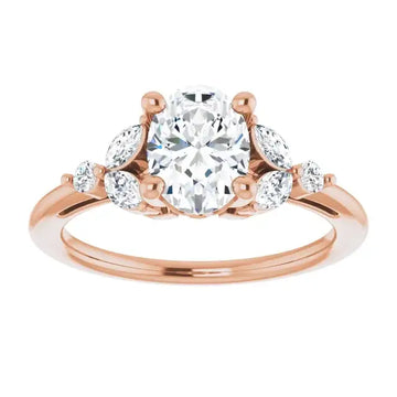 AURELIE 14K Rose Gold Oval Lab Grown Diamond Engagement Ring - Larson Jewelers