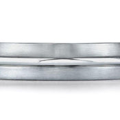 HIBERNUS Benchmark Domed Brushed Titanium Ring with Center Groove - 6mm - Larson Jewelers