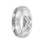 INCARNATION 14k White Gold Wedding Band Criss Cross Center Design Brushed Finish with Stepped Edges by Artcarved - 6 mm - Larson Jewelers