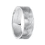 WADE 14k White Gold Wedding Band Braided Woven Design Satin Brushed Finish Flat Edges - 7 mm - Larson Jewelers