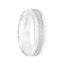 14k White Gold Wedding Band Flat Milgrain Center Design Sandblasted Finish with Rope Beveled Edges- 6.5 mm - Larson Jewelers