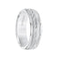 14k White Gold Wedding Band Flat Classic Wheat Motif Center Design with Coin Edge Accent Round Edges- 6.5 mm - Larson Jewelers