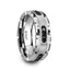 VALOR Grooved Tungsten Ring with Silver Inlay & Black Diamonds - 8mm - Larson Jewelers