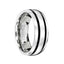 FABIUS Tungsten Carbide Domed Wedding Band with Black Enamel Inlay - 8mm - Larson Jewelers