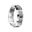 FABRICIUS Tungsten Carbide Wedding Band with Brushed Center & Horizontal Grooves - 7mm - Larson Jewelers
