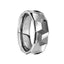 FAUSTINUS Polished Tungsten Wedding Band with Detailed Large Facets - 8mm - Larson Jewelers