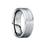 LUCIANUS Brushed Single Groove Tungsten Band with Polished Beveled Edges - 6mm & 8mm - Larson Jewelers