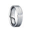 LUCILIUS Brushed Tungsten Comfort Fit Band with Single Groove & Beveled Edges - 6mm & 8mm - Larson Jewelers