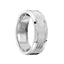 MANLIUS White Carbon Fiber Inlay Tungsten Ring with Polished & Brushed Finish - 8mm - Larson Jewelers