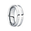 TITIANUS Polished Tungsten Wedding Band with Silver Inlay - 8mm - Larson Jewelers