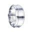 VIBIUS Concave Brushed Cobalt Wedding Ring with Polished Edges and Grooves - 9mm - Larson Jewelers