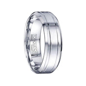 ALUCARD Brushed Flat Cobalt Ring with Dual Grooves and Polished Edges - 7mm - Larson Jewelers